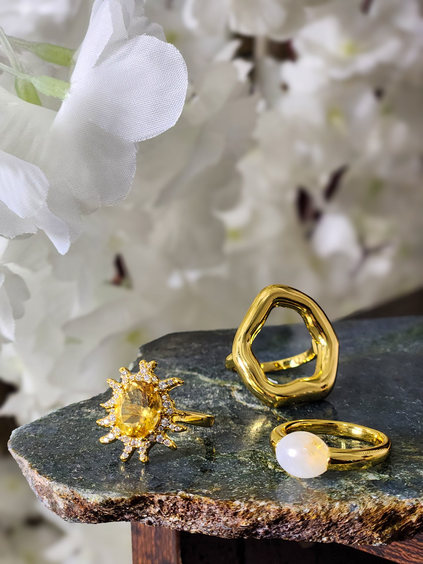 Solitaire Moonstone Ring