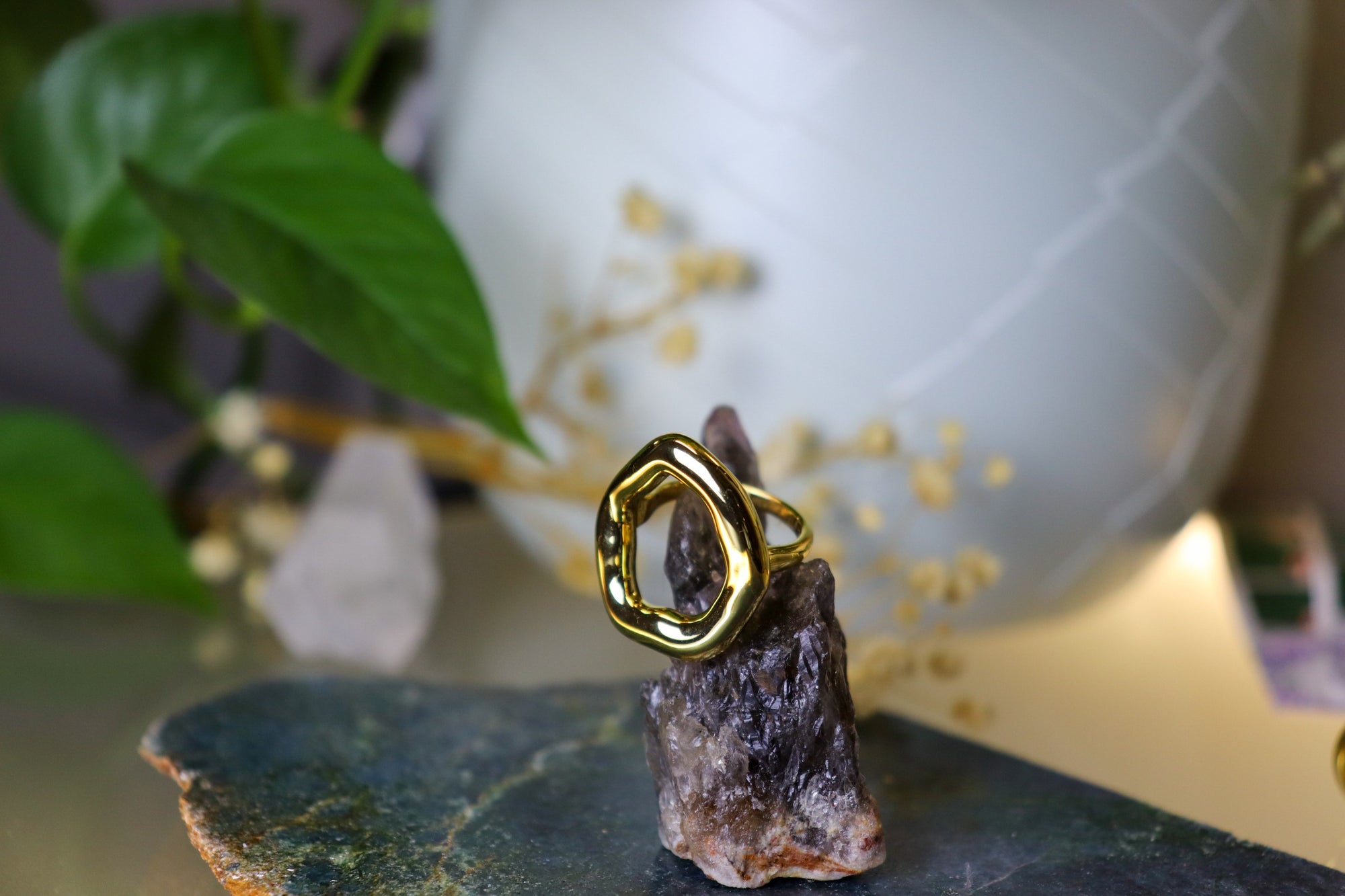 Organic Gold Statement Ring