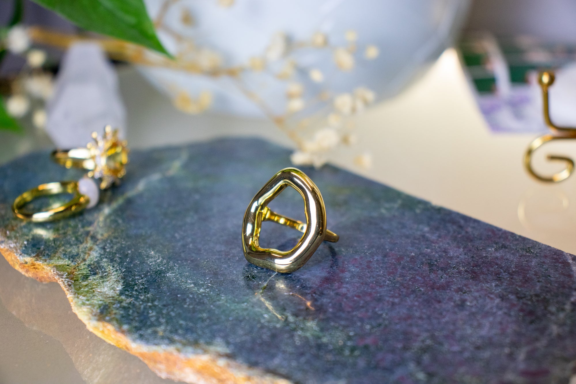 Organic Gold Statement Ring