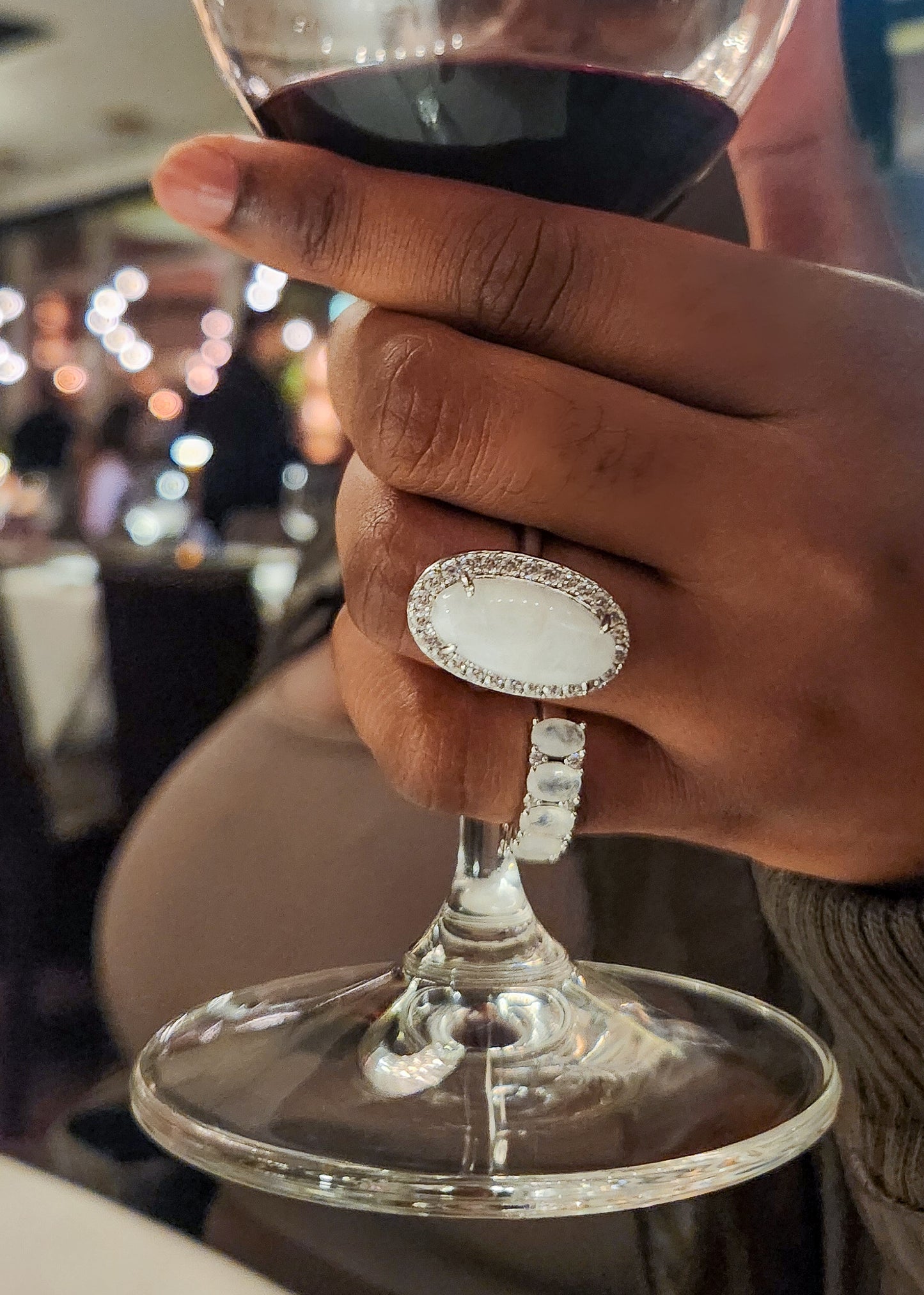 Halo Moonstone Ring