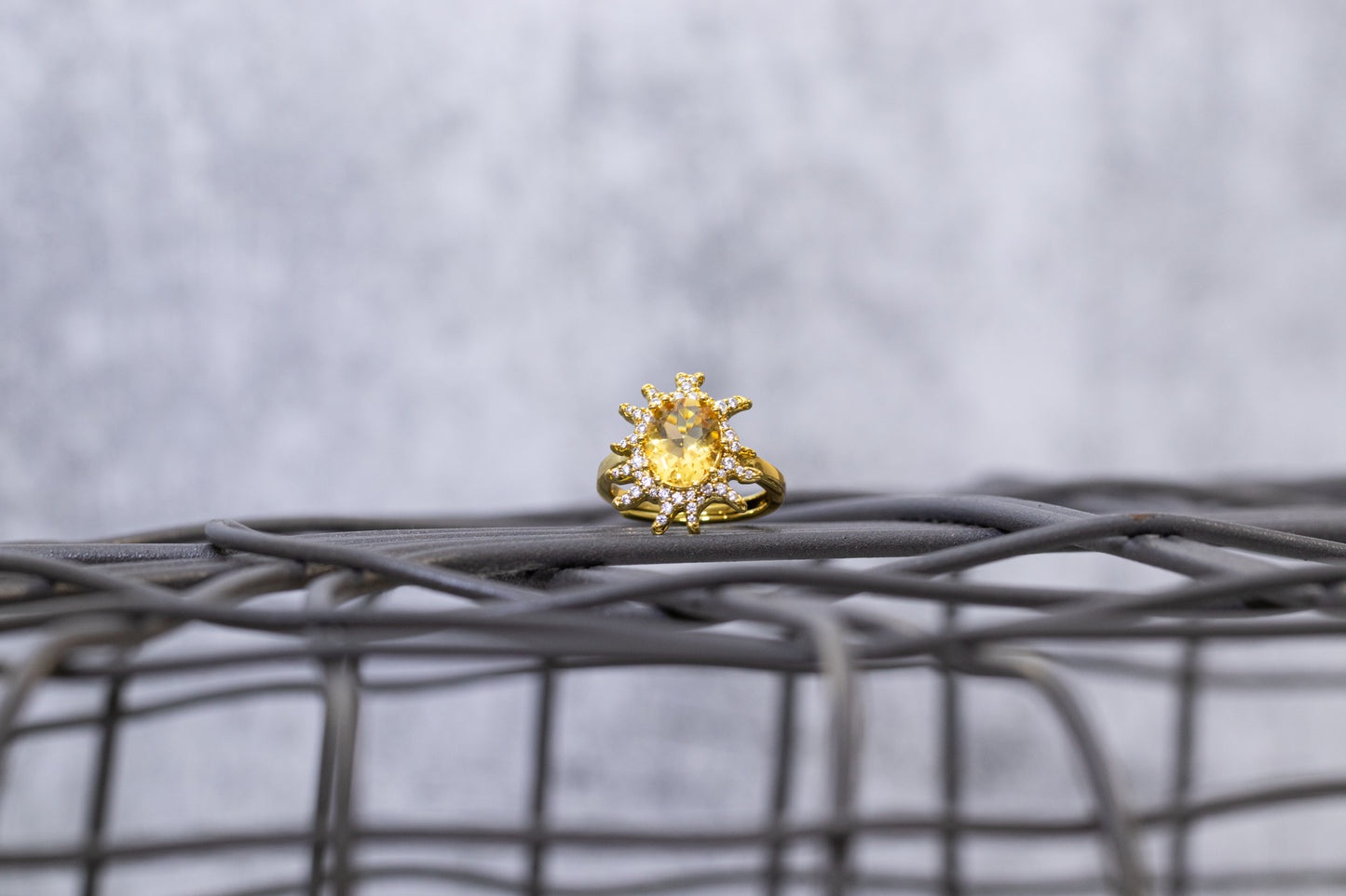 Solar Flare Citrine Statement Ring