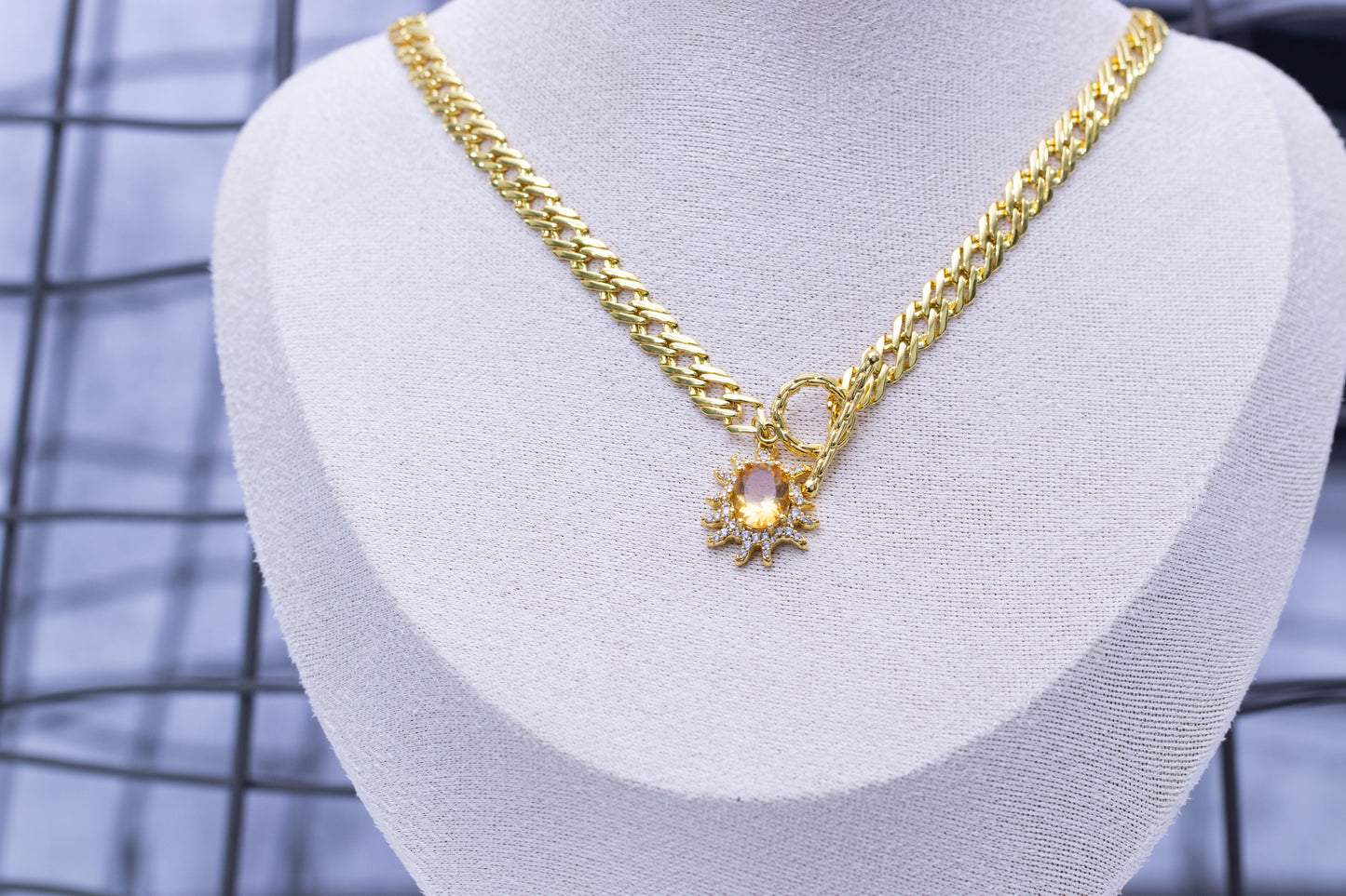 Solar Flare Citrine Statement Necklace