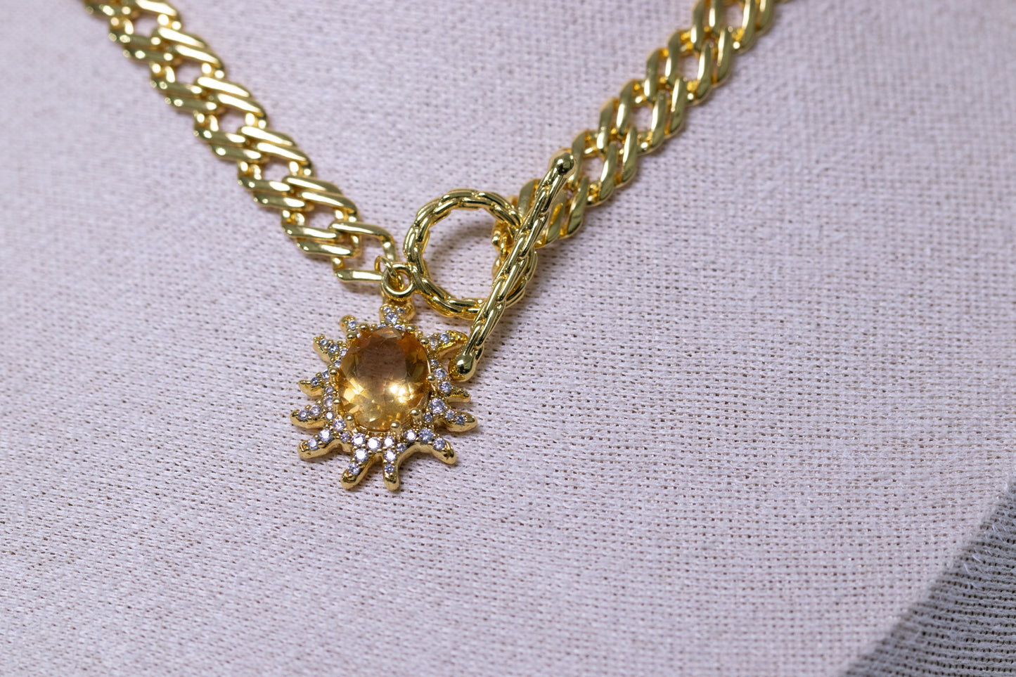 Solar Flare Citrine Statement Necklace