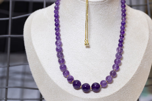 Amethyst Growing Bead Choker Necklace
