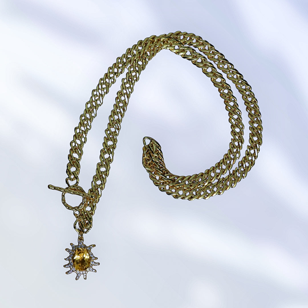 Solar Flare Citrine Statement Necklace
