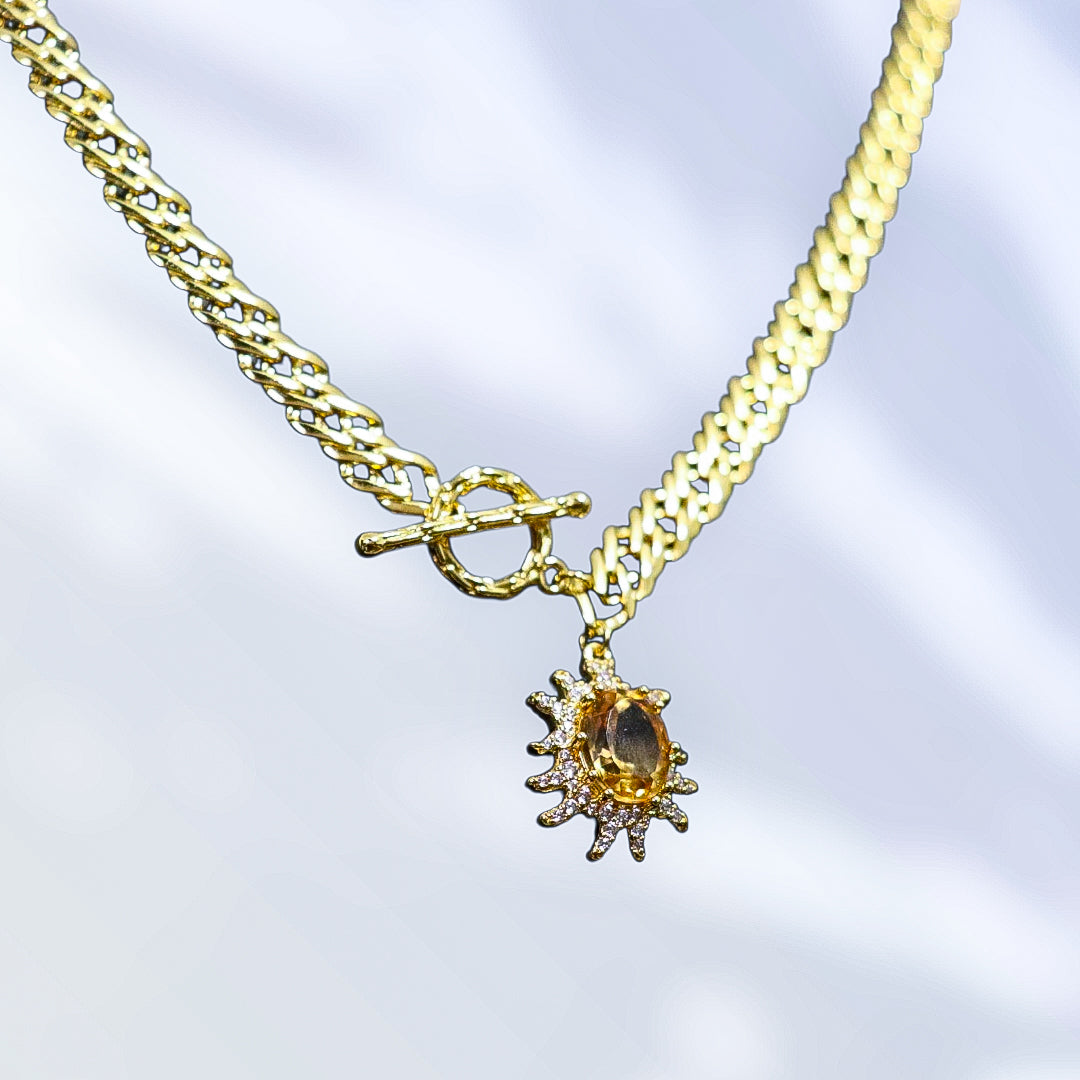 Solar Flare Citrine Statement Necklace