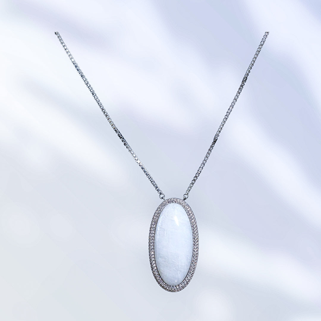 Celestial Elegance Moonstone Pendant Necklace