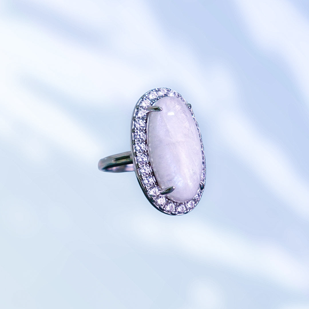 Celestial Halo Moonstone Ring
