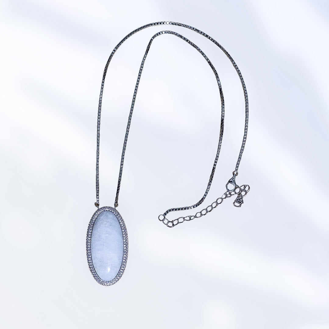 Celestial Elegance Moonstone Pendant Necklace
