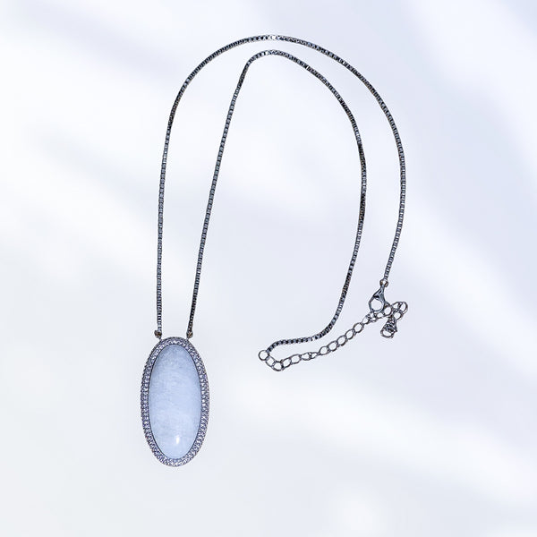 Celestial Elegance Moonstone Pendant Necklace