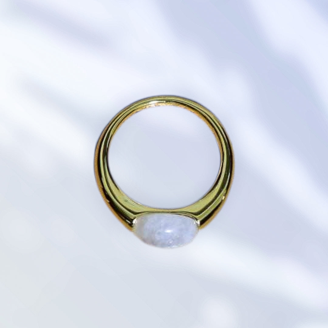 Solitaire Moonstone Ring