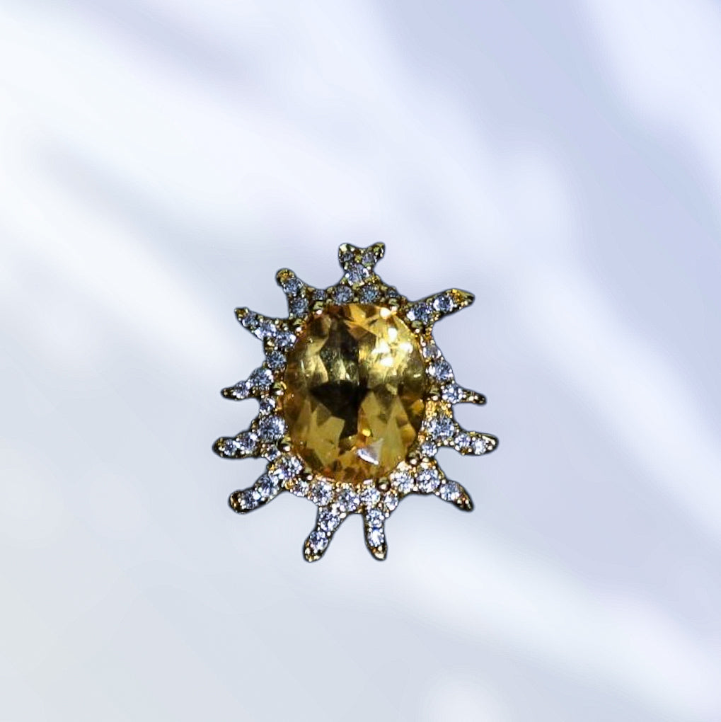 Solar Flare Citrine Statement Ring