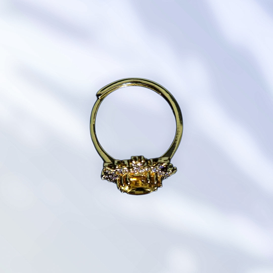 Solar Flare Citrine Statement Ring