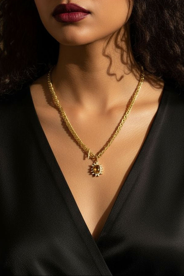 Solar Flare Citrine Statement Necklace
