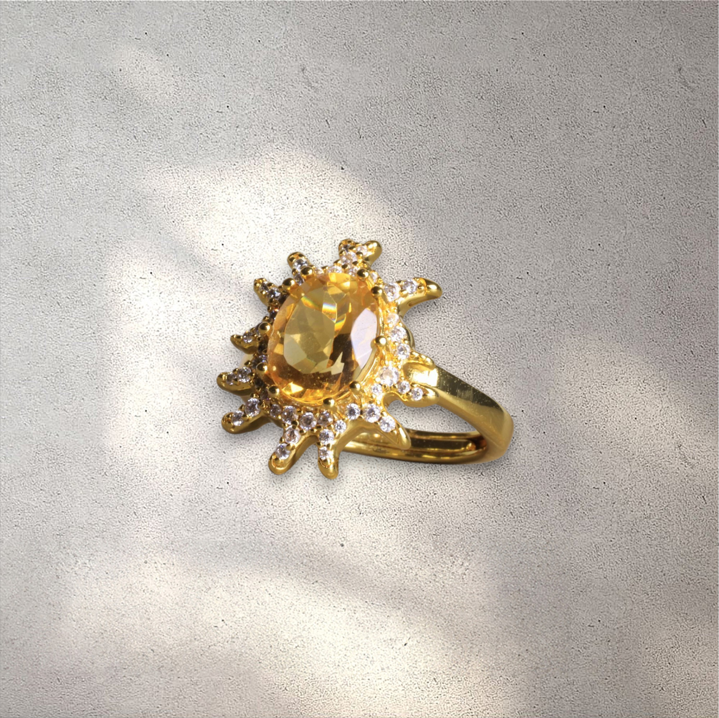 Solar Flare Citrine Statement Ring