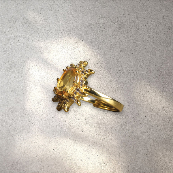 Solar Flare Citrine Statement Ring