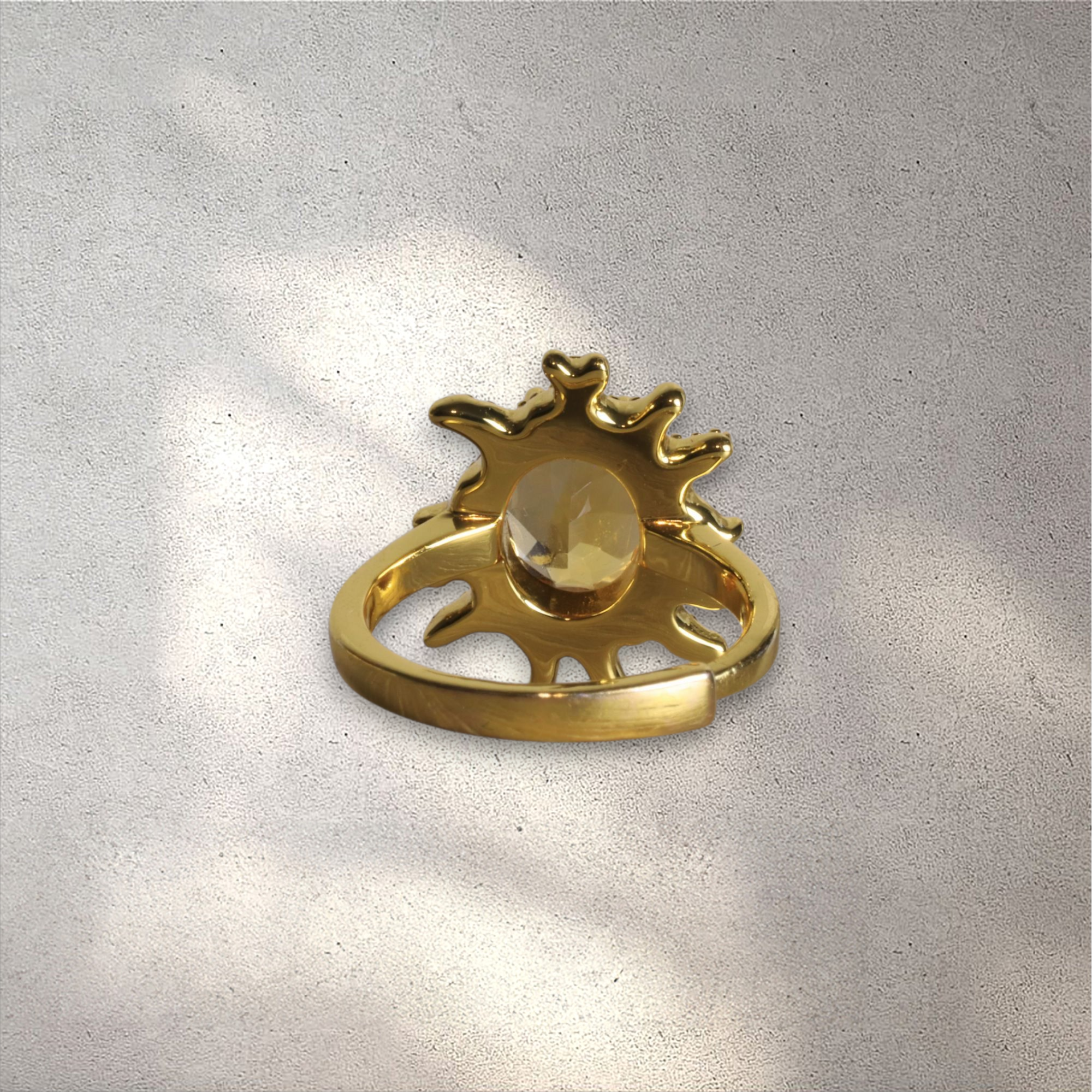 Solar Flare Citrine Statement Ring