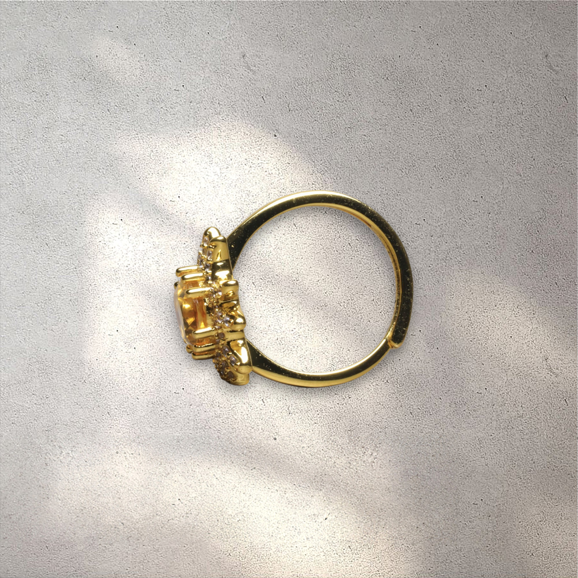 Solar Flare Citrine Statement Ring