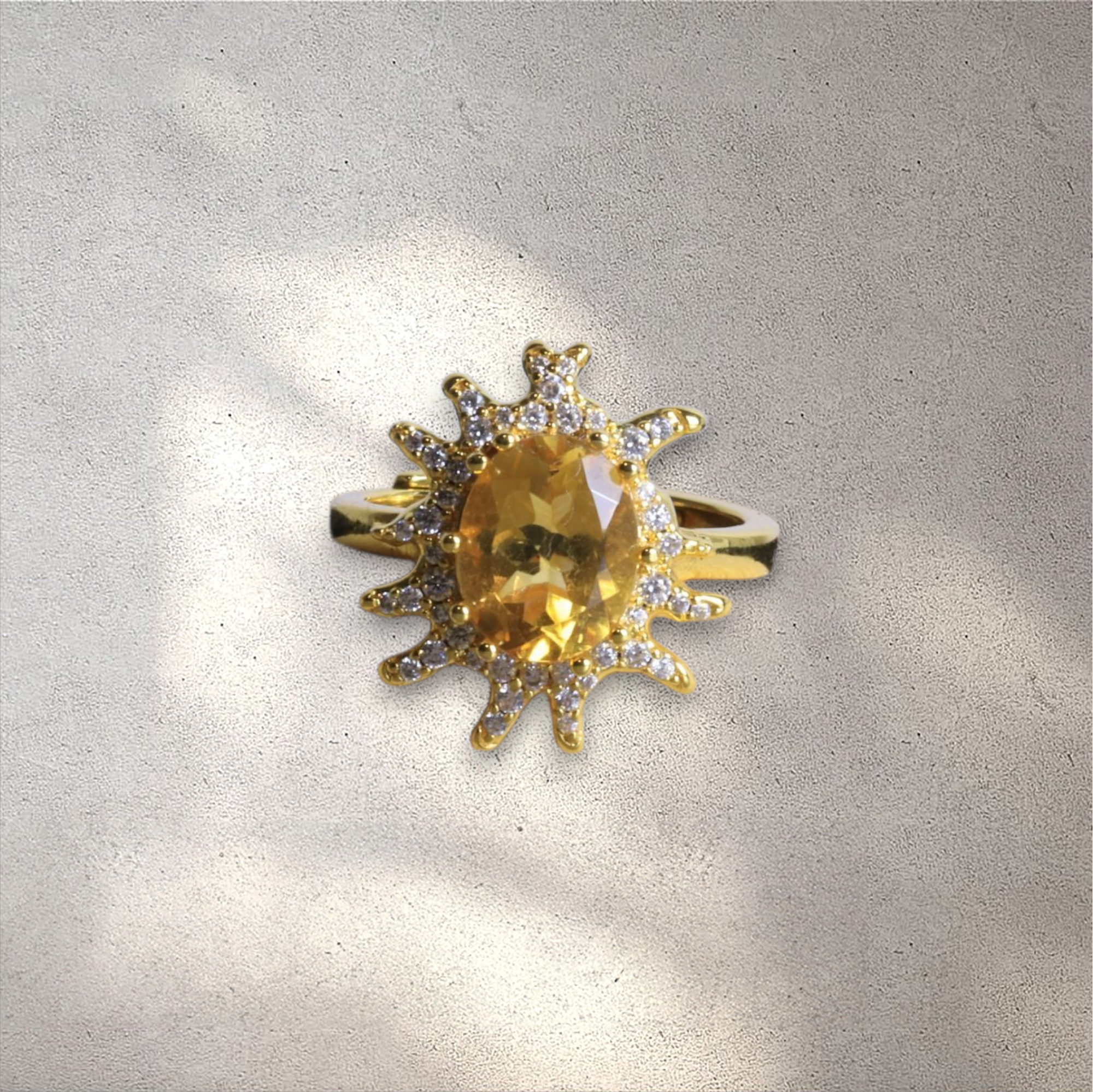 Solar Flare Citrine Statement Ring