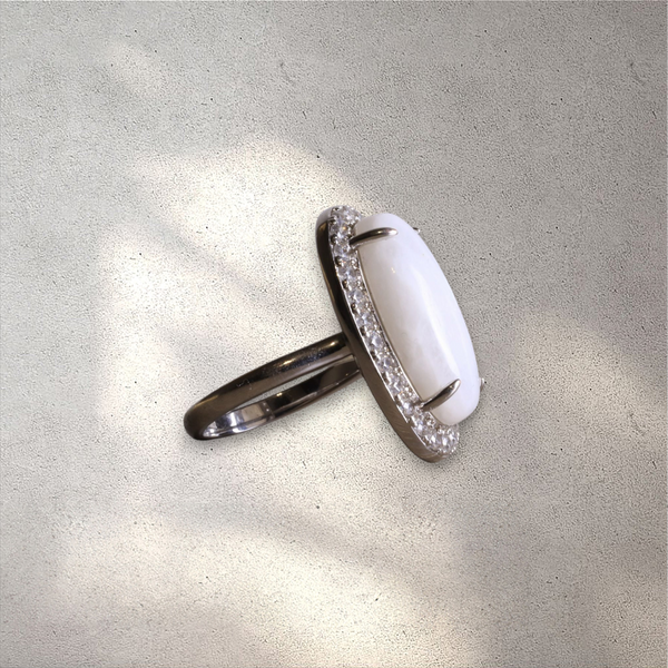 Halo Moonstone Ring