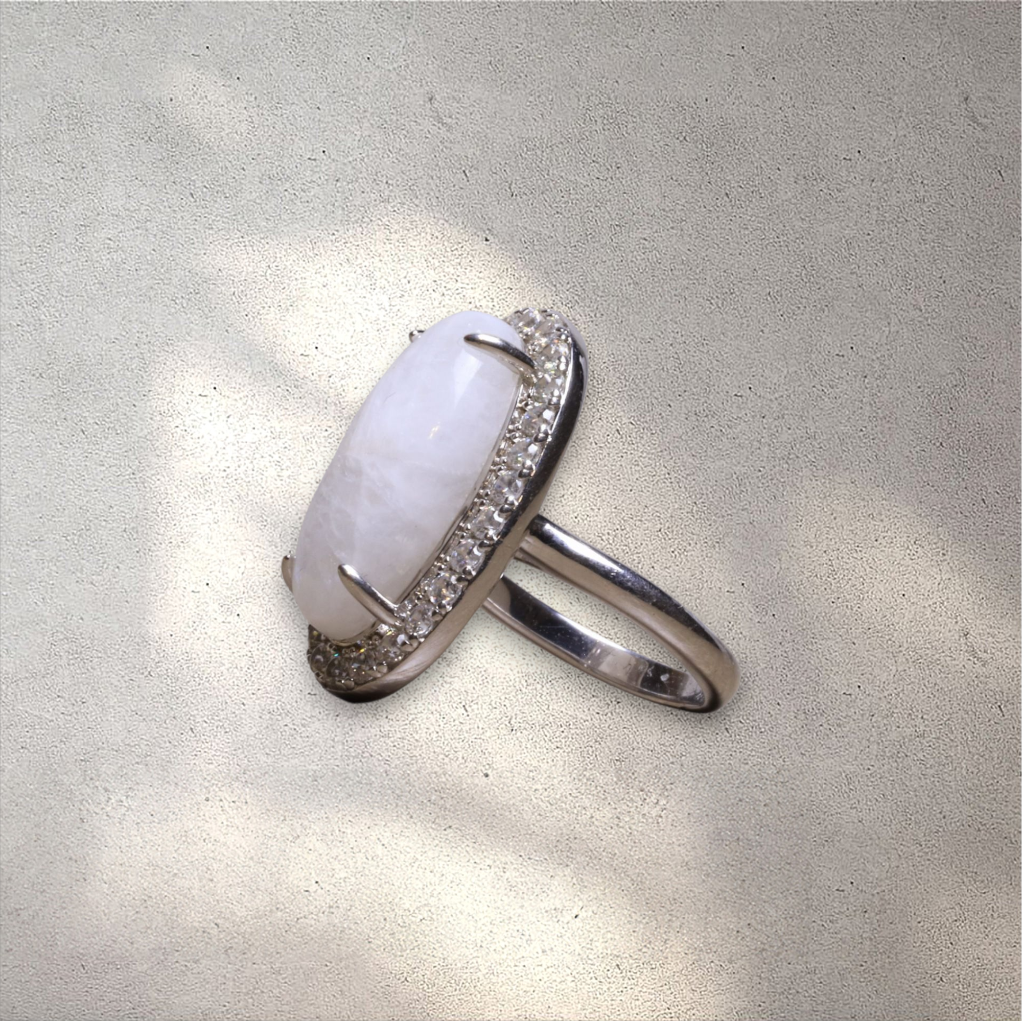 Halo Moonstone Ring