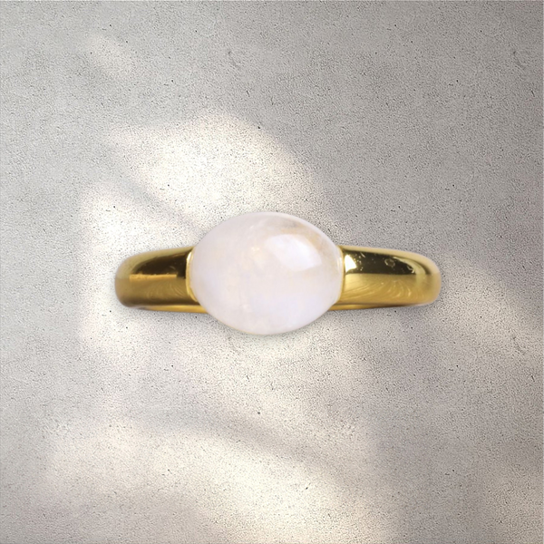 Solitaire Moonstone Ring