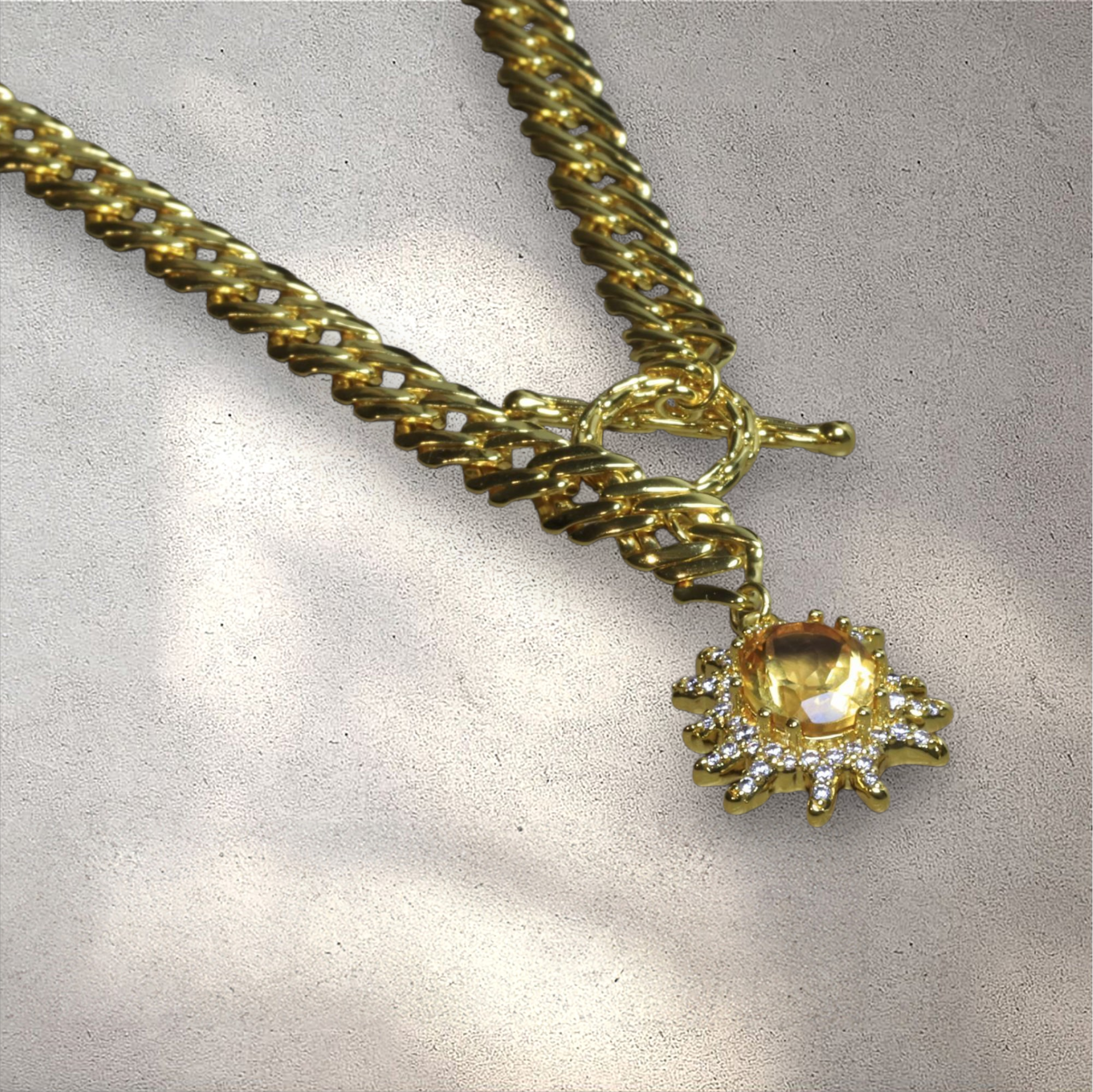 Solar Flare Citrine Statement Necklace