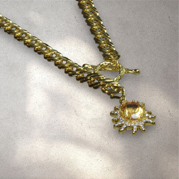 Solar Flare Citrine Statement Necklace
