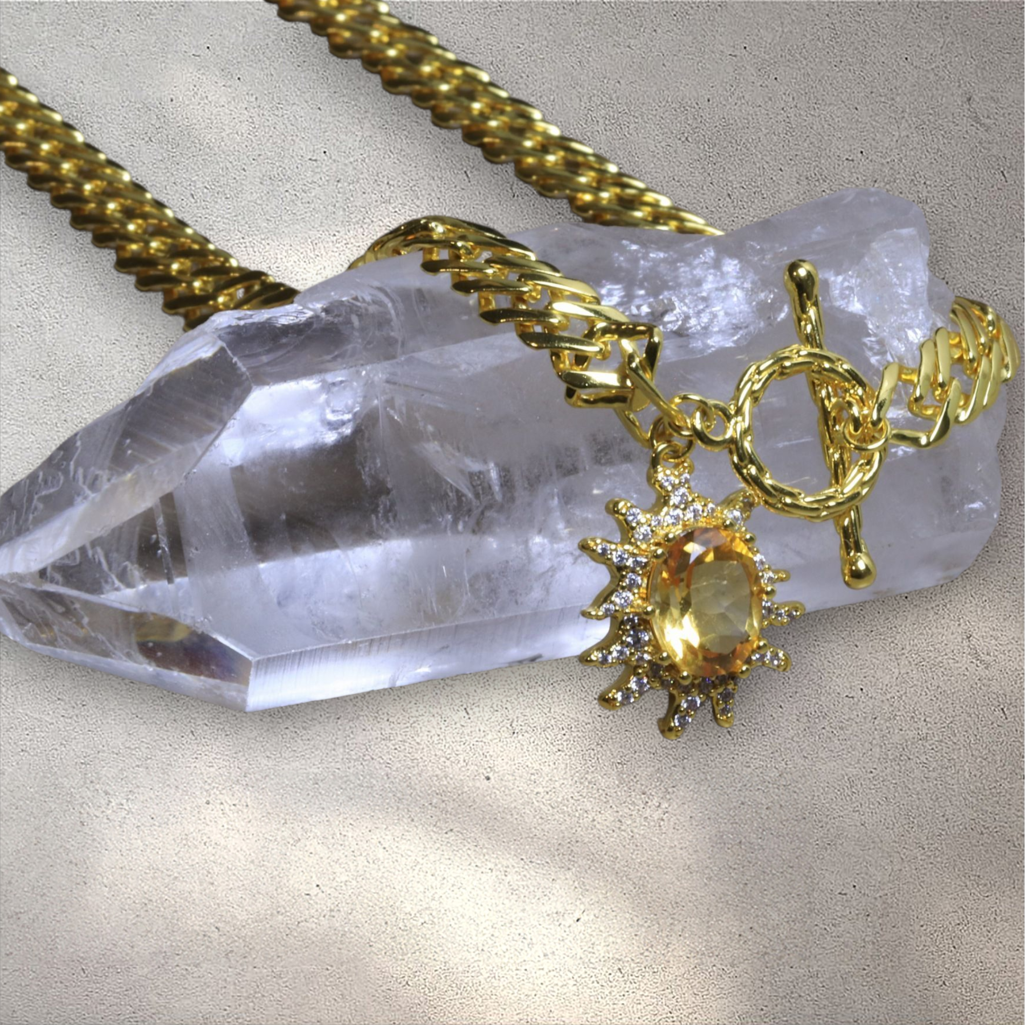 Solar Flare Citrine Statement Necklace