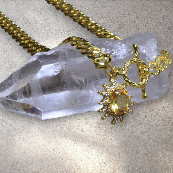 Solar Flare Citrine Statement Necklace