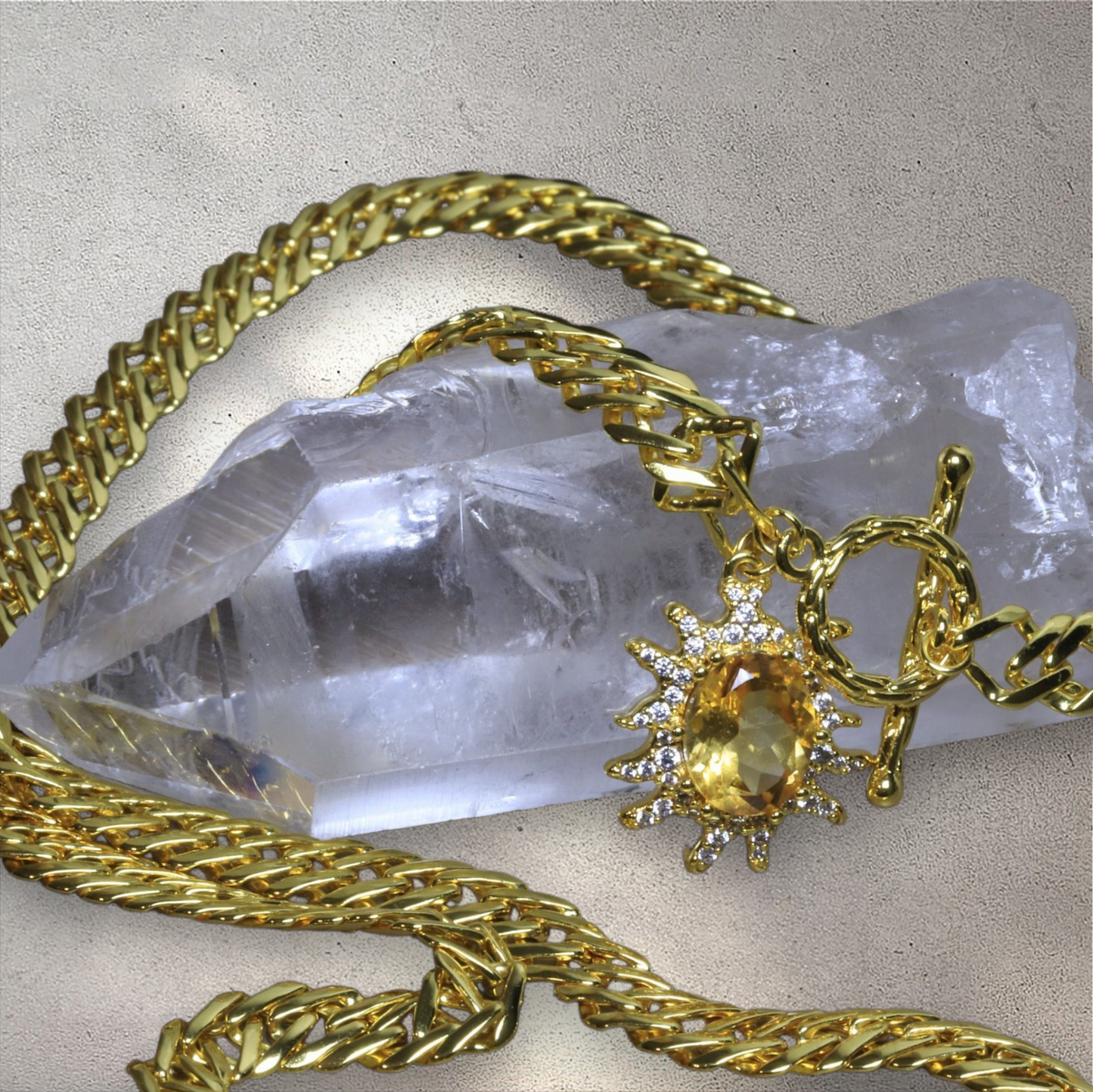 Solar Flare Citrine Statement Necklace