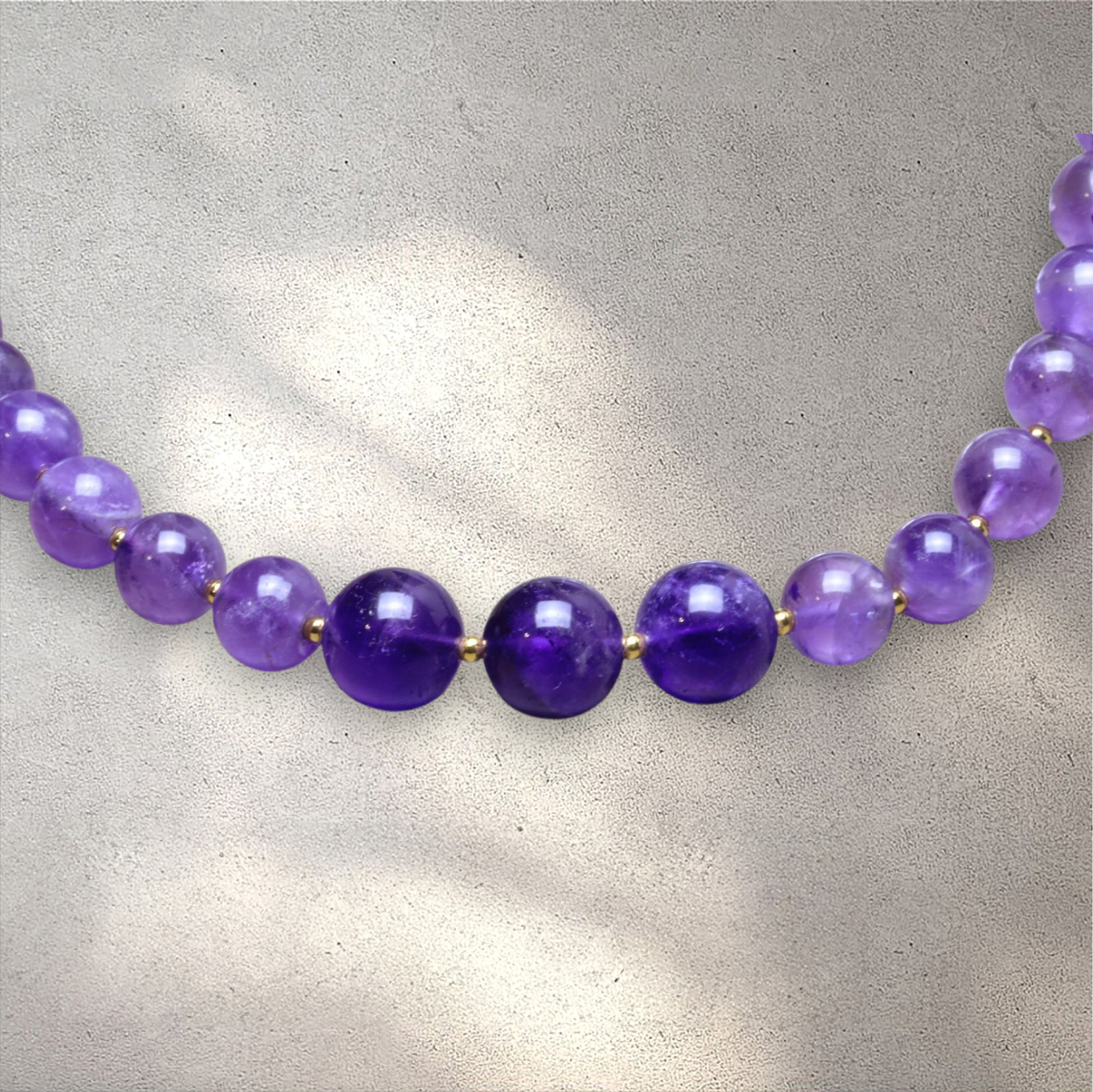 Amethyst Growing Bead Choker Necklace