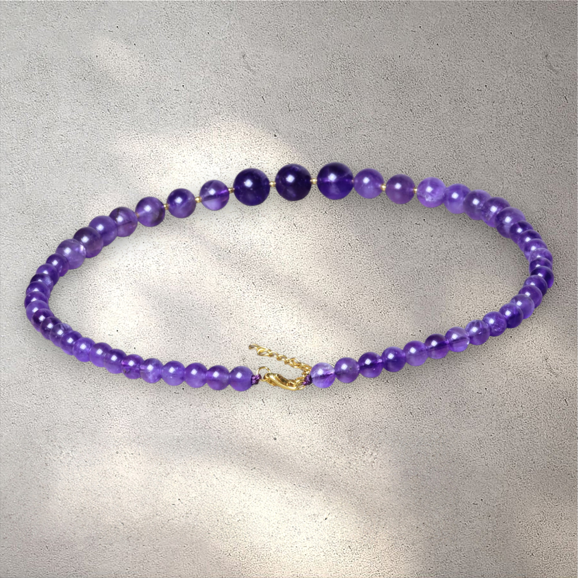 Amethyst Growing Bead Choker Necklace
