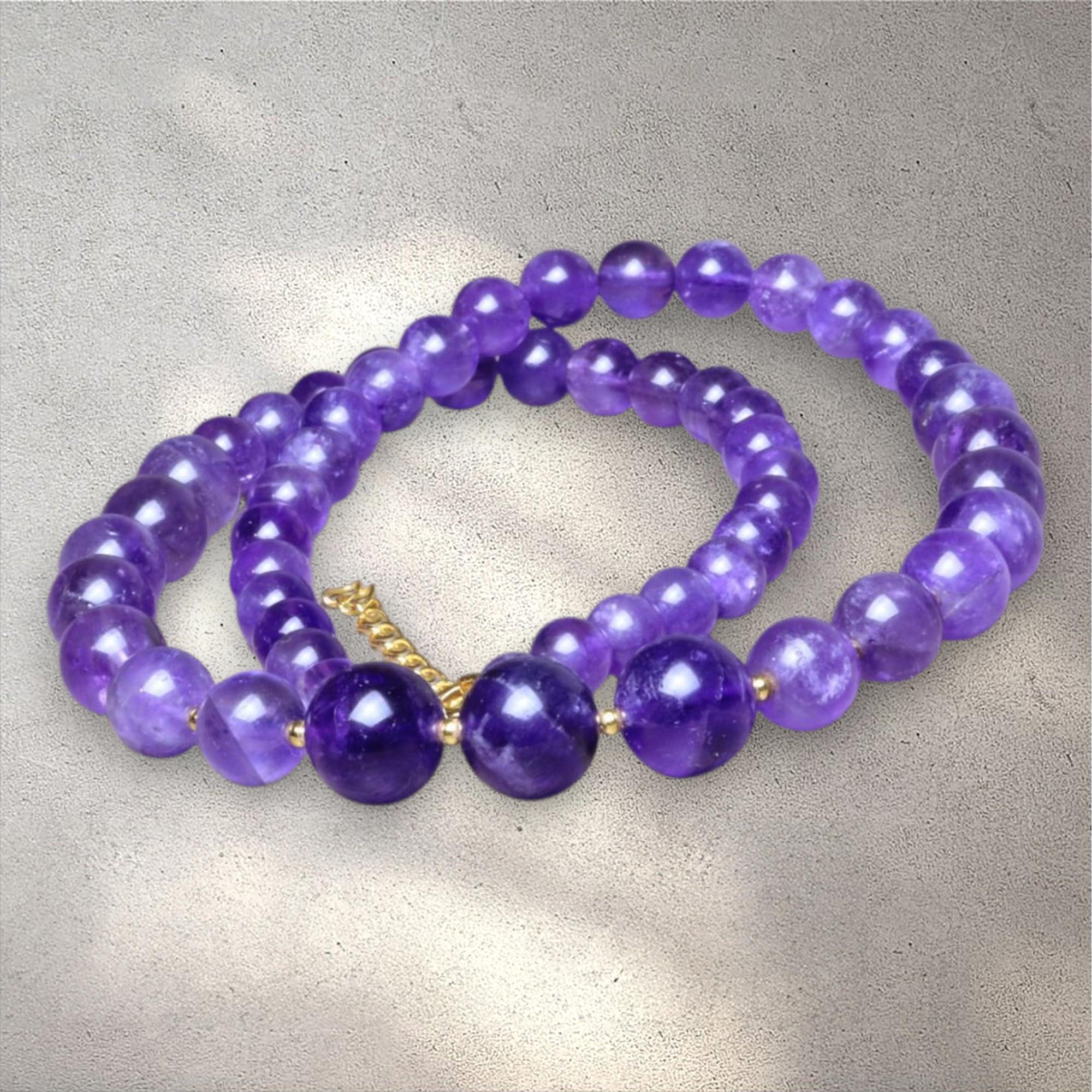 Amethyst Growing Bead Choker Necklace